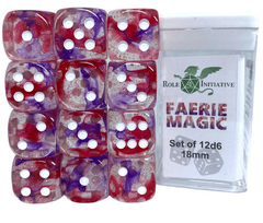 Role 4 Initiative Dice: 18mm D6 12ct Diffusion Cube Faerie Magic R4I50507-12P